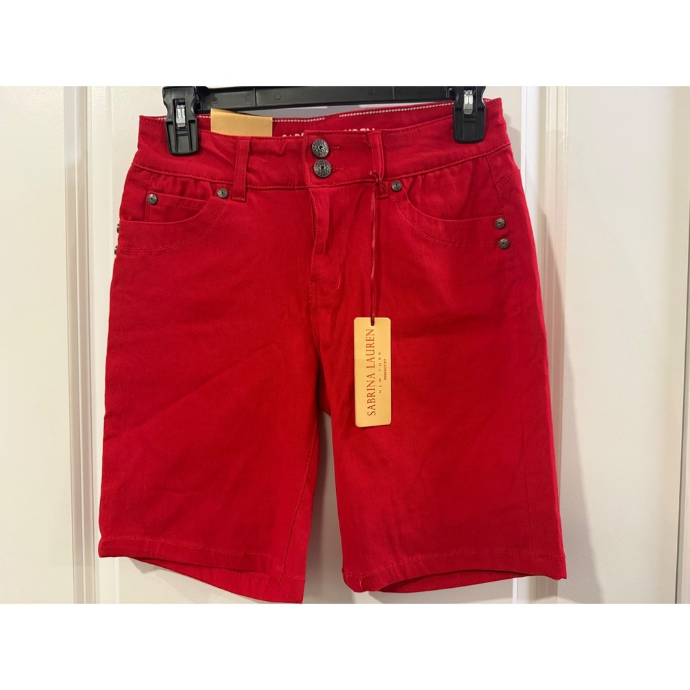 Sabrina Lauren Red Bermuda‎ Shorts Ultra Soft Stretch 5-Pocket HP7156B Mens 6
